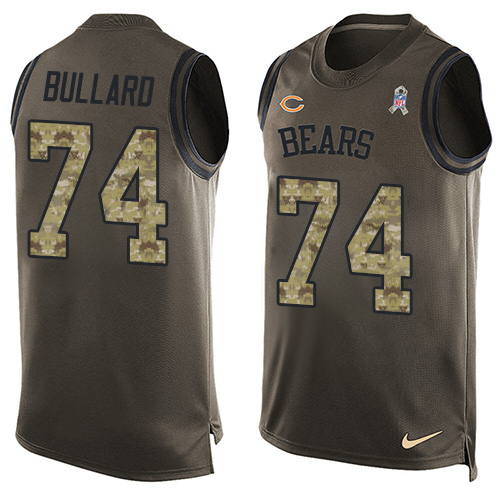 Men's Limited Jonathan Bullard Nike Jersey Green - #74 Salute to Service Tank Top NFL Chicago Bears